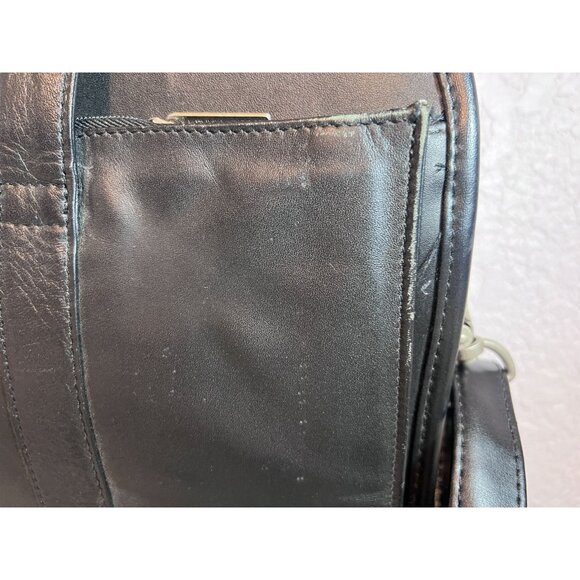 Kenneth Cole Reaction Black Leather Laptop Briefcase Bag Handles Shoulder Strap - Picture 10 of 11